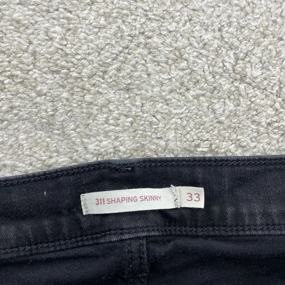 Levis 311 Shaping Skinny Women Jeans Size 33 Black Stretch 28